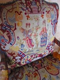 Detail of 19th C. French Chair with Original Needlepoint Upholstery
