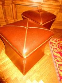 Leather Ottomans (storage inside)