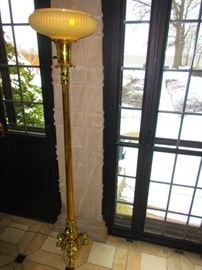 One of a pair of Brass Torchiere Lamps