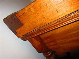 Detail of 18th C. French Butcher Block Table