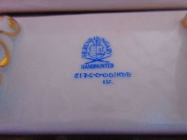 Verso of Herend Porcelaim Placecards