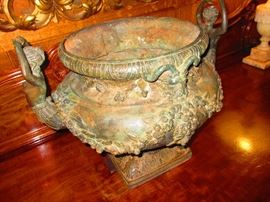 19th C. Continental Bronze Planter with Nudes 