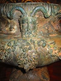 Detail of 19th C. Continental Bronze Planter with Nudes 