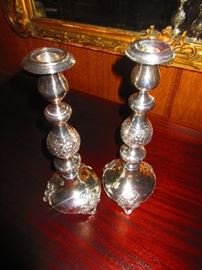 Antique Sterling Silver Candlesticks 