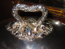 Detail of 19th C. Turkey Tray and Dome