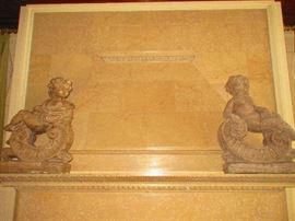 Pair of Large 19th C. Cast Putti (27” Tall)