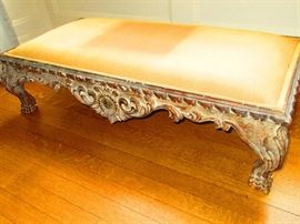 Early 19th C. Italian Low Carved Bench