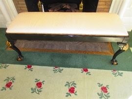 Ebonzied and Gilt Bench