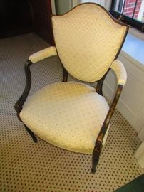 Early 19th C. Chinoiserie Sheild-Back Chair