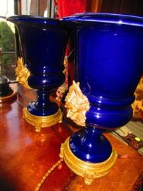 Pair of Mottahedeh Bronze Fitted Urns