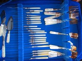 Mother of Pearl Handled Flatware with Sterling 