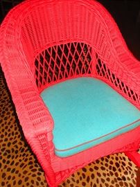 Wicker Rocker in Hot Pink