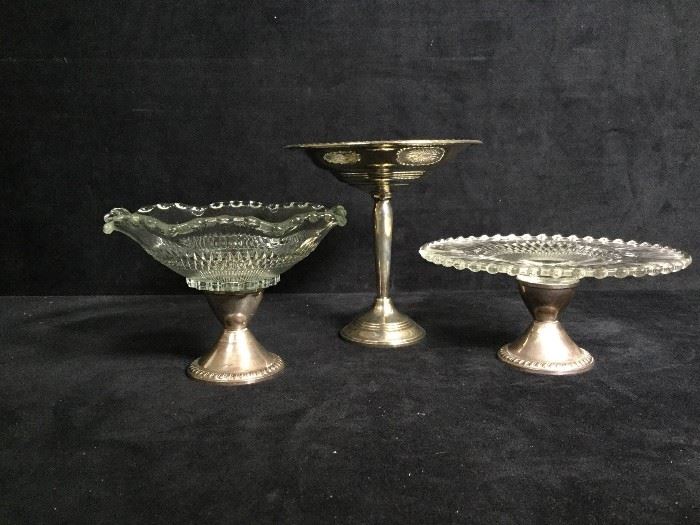 Sterling footed serving bowls