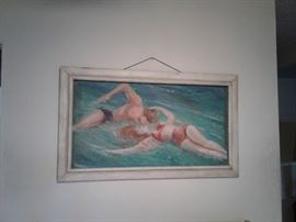 Just like David Hockney but not swimming pool red bikini 1946