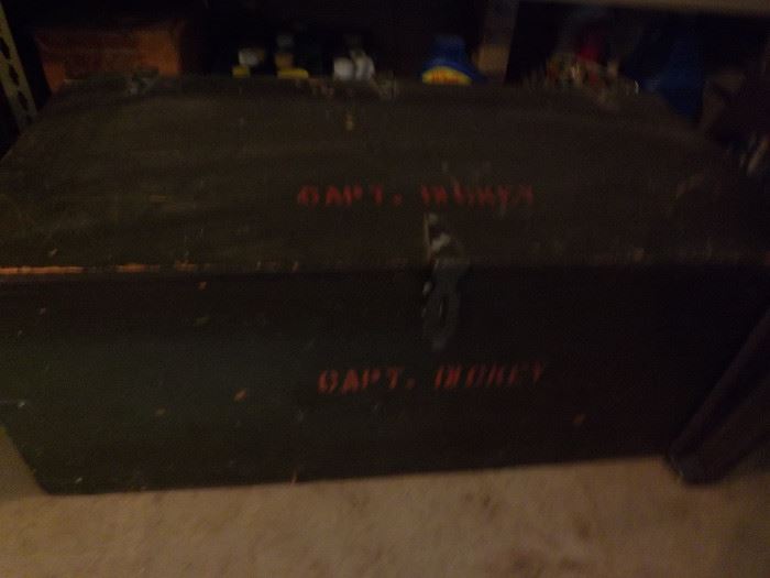 military wood trunk/box