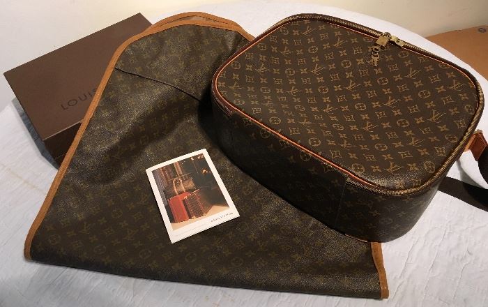 Case and Garment Bag, Marked, " Louis Vuitton"