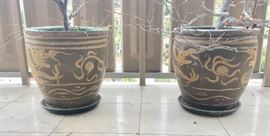 Large Chinese Egg Jar Planters