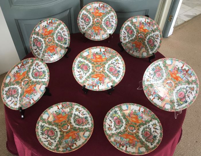 20th Century Chinese "Famille Rose" Porcelain Plates