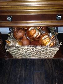 Basket of fall ornaments
