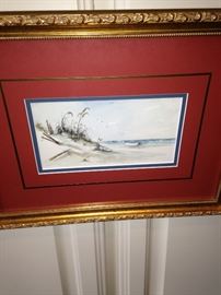 Beach scene framed art