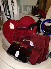 Assorted billfolds and make-up bags
