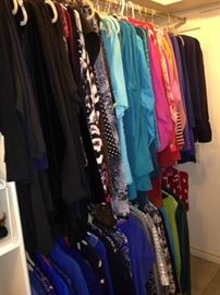 An array of jackets and blouses