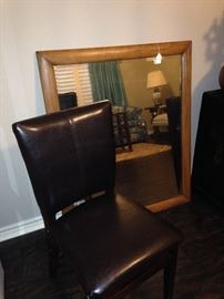 Parson chair; large mirror