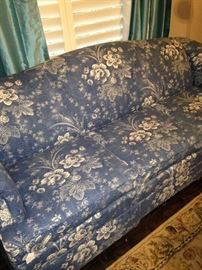 Blue and white Norwalk sofa