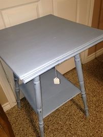 Pale blue painted antique table
