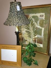 One of two framed prints (lamp not for sale)