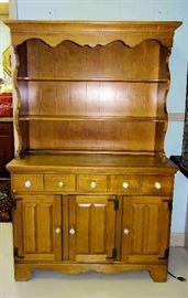 Wood Cabinet w/Hutch