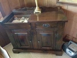 Solid wood dry sink