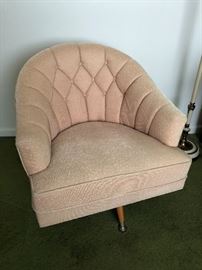 Beige fabric rock & swivel chair