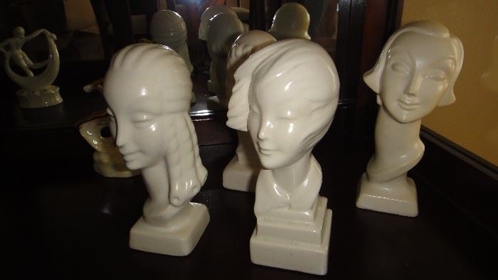 Art Deco  Head Figurines 