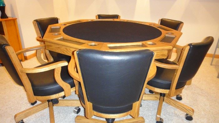 Mikhail Darafeev Poker Table, Dining Table (flip top) . 6 Chairs. Like NEW condition 