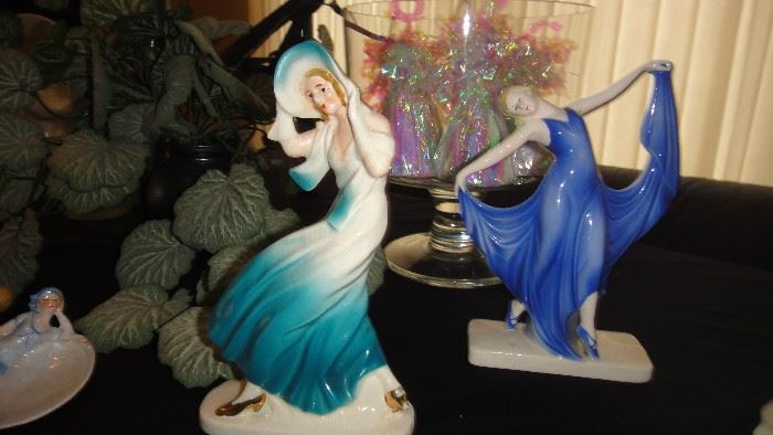Art Deco Porcelain Lady Figurines 