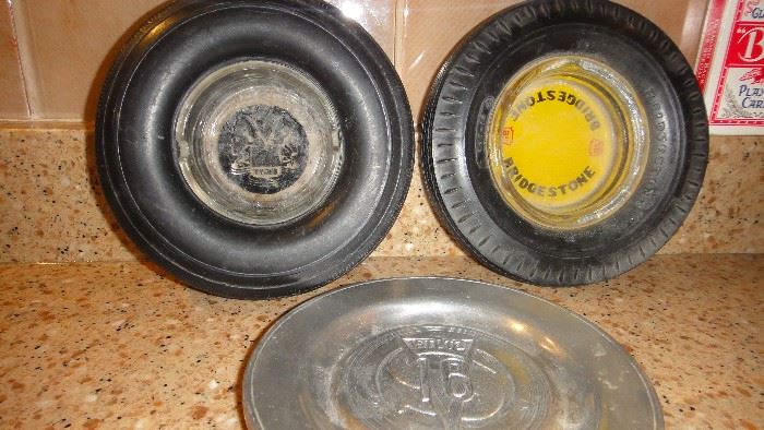 Vintage Ash Trays, Tire Ashtrays 