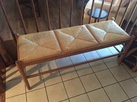 Rush seated bench