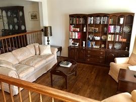 Henredon sofa and Ethan Allen book case