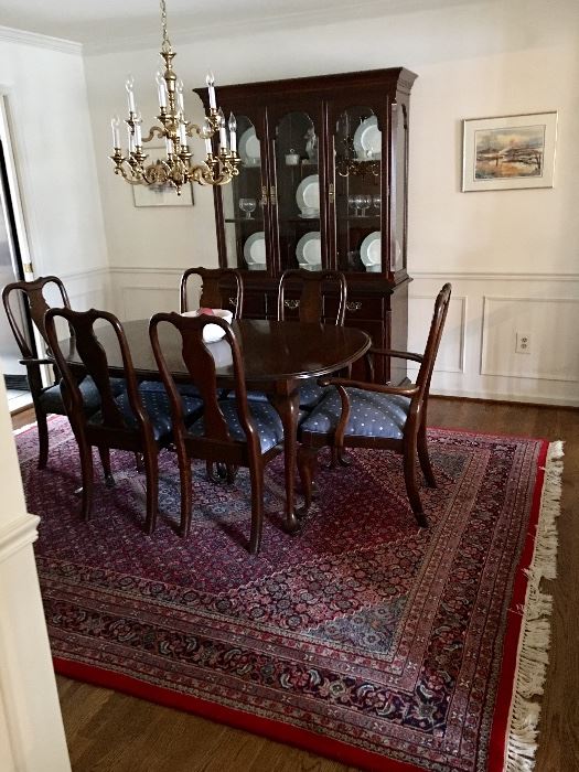 Ethan Allen dining room table and chairs and china cabinet