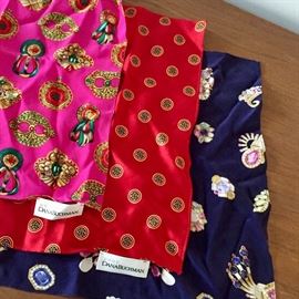 Dana Buchman silk handkerchief scarves.