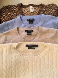 Cashmere sweaters from Ralph Lauren, C by Bloomingdales and Emanuel Ungaro (Liberte)