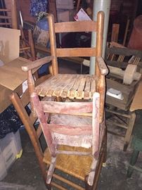 OLD LADDERBACK CHAIRS AND ROCKERS