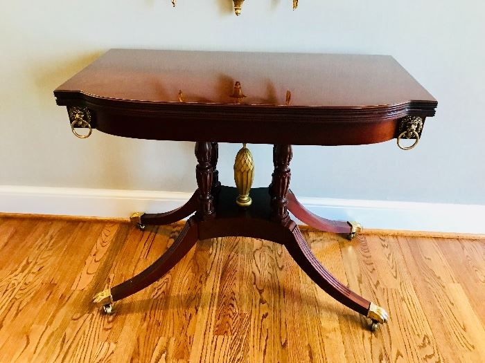 Baker Furniture Mahogany Flip Top Game Table Historic Charleston Collection ==> $600