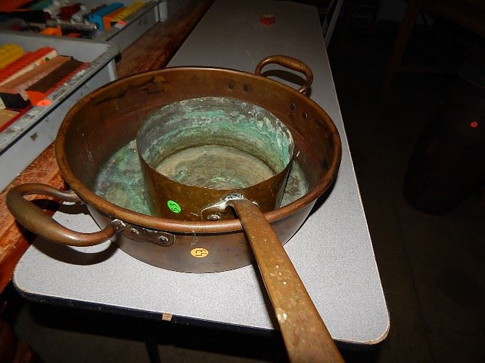 large copper pans