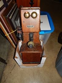 antique oak wall telephones 