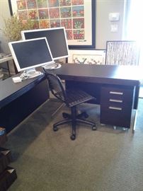 OBI sequel desk with return and file cabinet