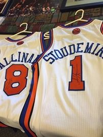 Signed courtside Stoudemire and Gallinari jerseys