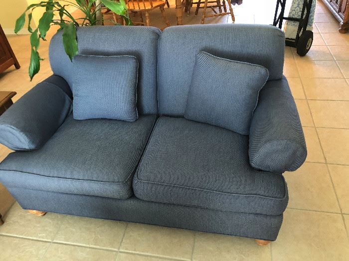 Ethan Allen Navy Love seat