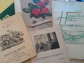 A few of the menu collection from famous New York restaurants in the 1950s-1960s